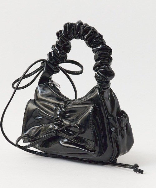 Ribbon Design Shoulder Bag / リボンデザイン ギャザーミニ