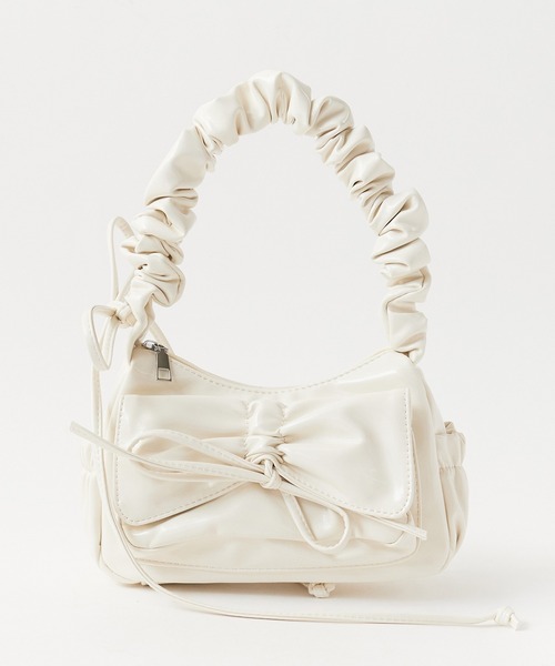 リボンっち セール】Ribbon Design Shoulder Bag / リボンデザイン ギャザー