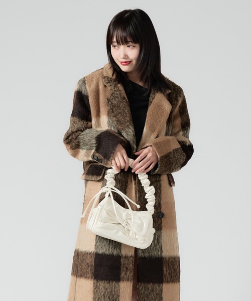 Chick（チック）の「Ribbon Design Shoulder Bag / リボンデザイン ギャザーミニバッグ 2026年春夏（ハンドバッグ・レディース・ブラック/レッド/ホワイト/シルバー・FREE）」の20枚目の写真