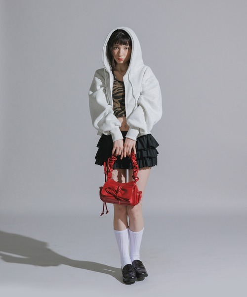 Chick(チック)の「Ribbon Design Shoulder Bag / リボンデザイン ギャザーミニバッグ 2026年 夏 夏服(ハンドバッグ・レディース・ブラック/レッド/ホワイト/シルバー・FREE)」の19枚目の写真