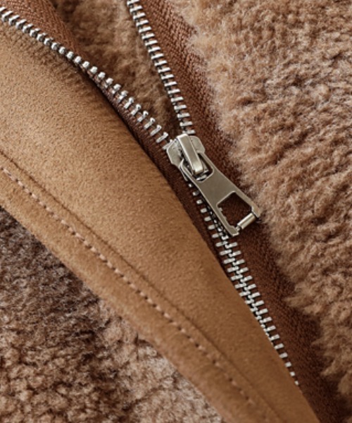 【セール】ボアベスト フロントジップ ポケット付き（ベスト）｜COCOMOMO（ココモモ）