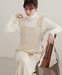 natural couture | 【mamamo】プリーツベロア肩フリルサロペ(その他パンツ)