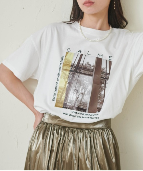 RANAN(ラナン)の「ロゴプリントTシャツ(Tシャツ/カットソー・レディース・ホワイト系その他/ホワイト×シルバー/ホワイト×ブラウン・M/L/LL)」の3枚目の写真