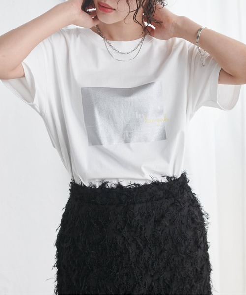 RANAN(ラナン)の「ロゴプリントTシャツ(Tシャツ/カットソー・レディース・ホワイト系その他/ホワイト×シルバー/ホワイト×ブラウン・M/L/LL)」の12枚目の写真