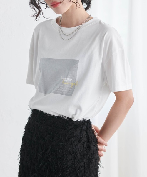 RANAN(ラナン)の「ロゴプリントTシャツ(Tシャツ/カットソー・レディース・ホワイト系その他/ホワイト×シルバー/ホワイト×ブラウン・M/L/LL)」の10枚目の写真