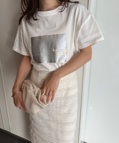 RANAN(ラナン)の「ロゴプリントTシャツ(Tシャツ/カットソー・レディース・ホワイト系その他/ホワイト×シルバー/ホワイト×ブラウン・M/L/LL)」の4枚目の写真