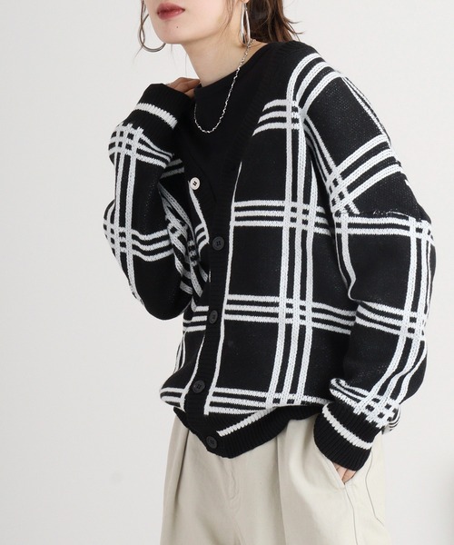 FUNALIVE(ファンアライブ)の「ニットカーディガン(カーディガン/ボレロ・メンズ・ベージュ/ブラック・L/M)」の7枚目の写真