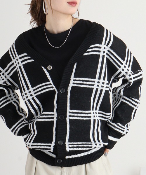 FUNALIVE(ファンアライブ)の「ニットカーディガン(カーディガン/ボレロ・メンズ・ベージュ/ブラック・L/M)」の8枚目の写真