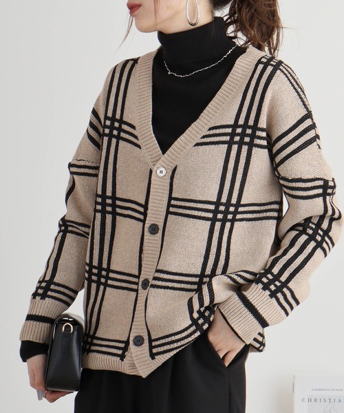 FUNALIVE(ファンアライブ)の「ニットカーディガン(カーディガン/ボレロ・メンズ・ベージュ/ブラック・L/M)」の11枚目の写真