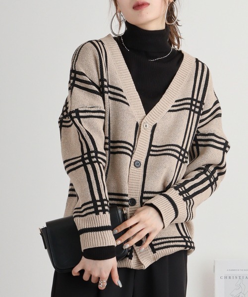 FUNALIVE(ファンアライブ)の「ニットカーディガン(カーディガン/ボレロ・メンズ・ベージュ/ブラック・L/M)」の12枚目の写真