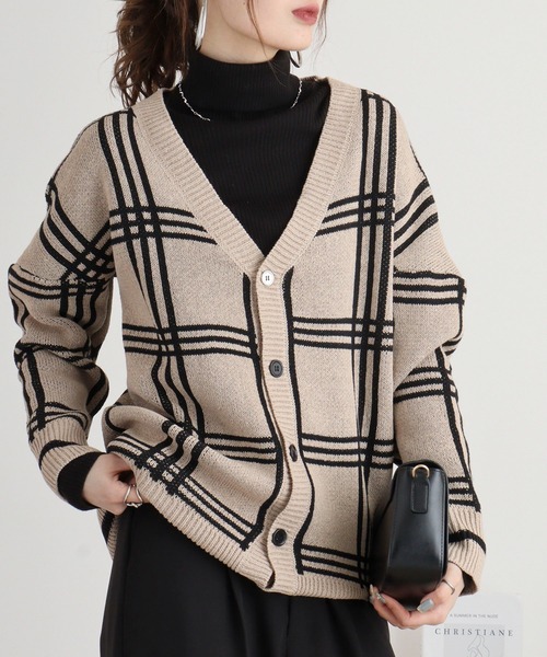 FUNALIVE(ファンアライブ)の「ニットカーディガン(カーディガン/ボレロ・メンズ・ベージュ/ブラック・L/M)」の13枚目の写真