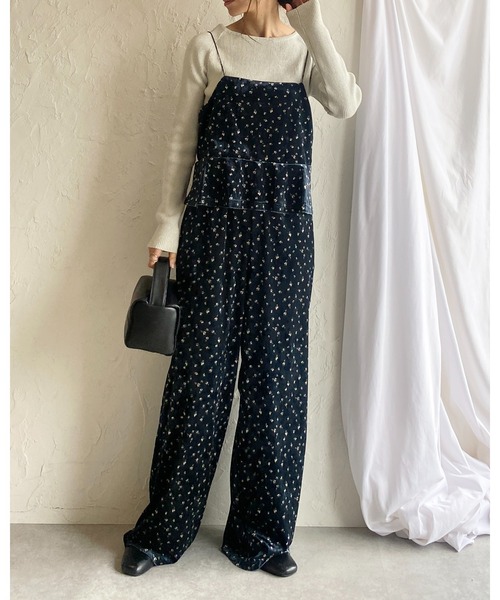 She's Closet(シーズクローゼット)の「フレア切り替え花柄ベロアキャミソールビスチェ(キャミソール・レディース・ピンク/ホワイト・FREE)」の5枚目の写真