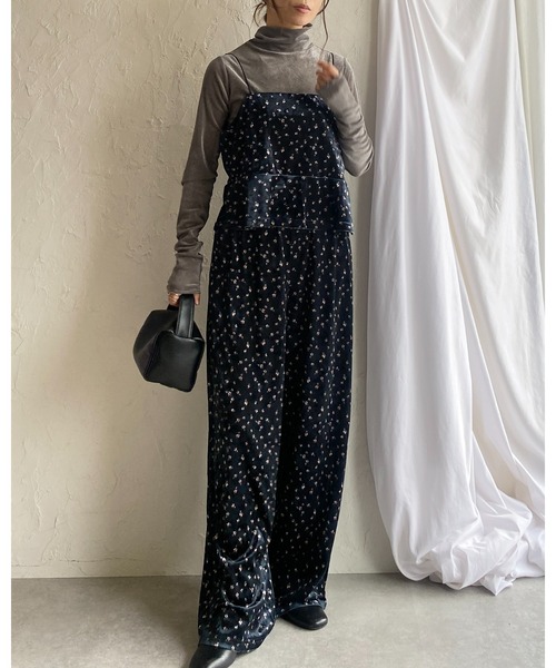 She's Closet(シーズクローゼット)の「フレア切り替え花柄ベロアキャミソールビスチェ(キャミソール・レディース・ピンク/ホワイト・FREE)」の11枚目の写真