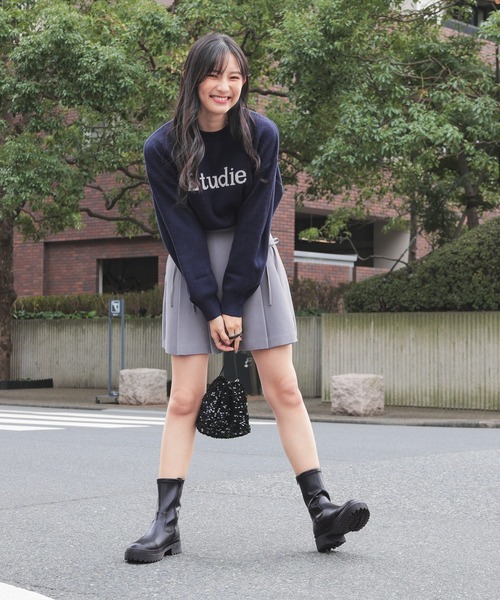 Honeys（ハニーズ）の「リボン付プリーツスカート（スカート・レディース・ブラック/アイボリー/ライトグレー・M/S/LL/L）」の13枚目の写真