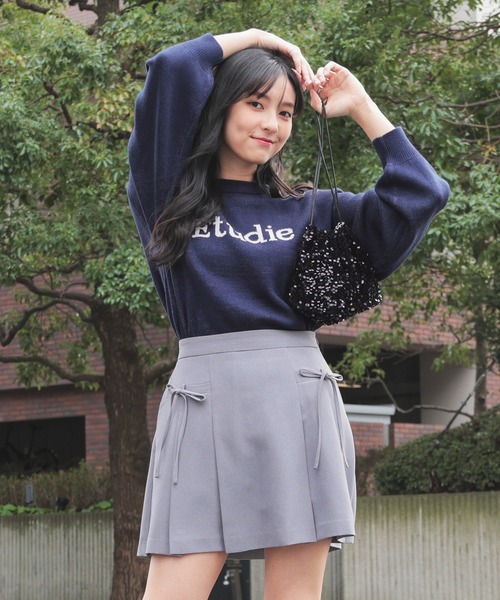 Honeys（ハニーズ）の「リボン付プリーツスカート（スカート・レディース・ブラック/アイボリー/ライトグレー・M/S/LL/L）」の14枚目の写真