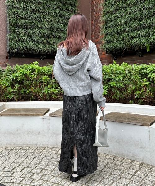 セール】【ISOOK / アイスー】レザーライクしわプリーツスカート