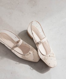 ビジューシアーフラットパンプス