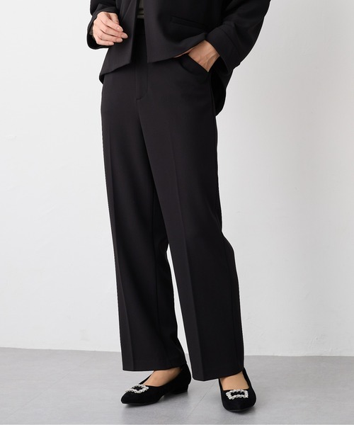 for/c（フォーシー）の「[セレモニー/オケージョン対応]テーパードストレートパンツ【サスティナブル】（スラックス・レディース・ブラック/ネイビー/ベージュ・M/S/L/LL）」の2枚目の写真