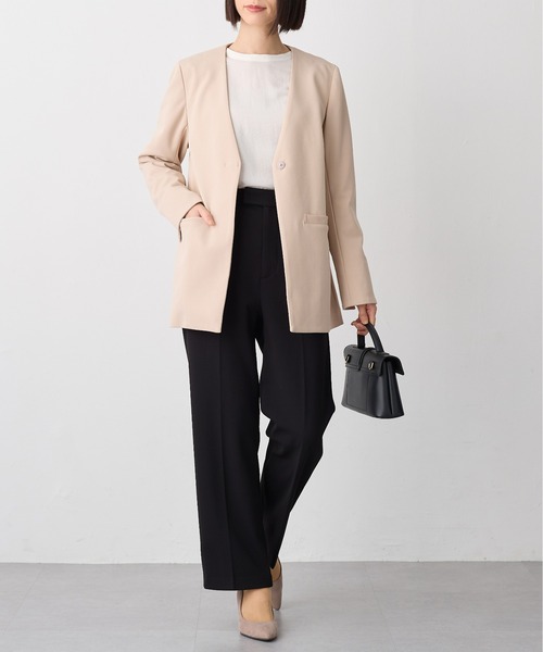 for/c（フォーシー）の「[セレモニー/オケージョン対応]テーパードストレートパンツ【サスティナブル】（スラックス・レディース・ブラック/ネイビー/ベージュ・M/S/L/LL）」の18枚目の写真