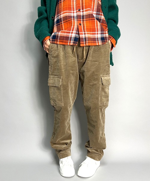 BEATJIVE（ビートジャイブ）の「コーデュロイ カーゴパンツ ワイド テーパード パンツ レディース（カーゴパンツ・レディース・ベージュ/ブラック/カーキ・LARGE/MEDIUM）」の11枚目の写真