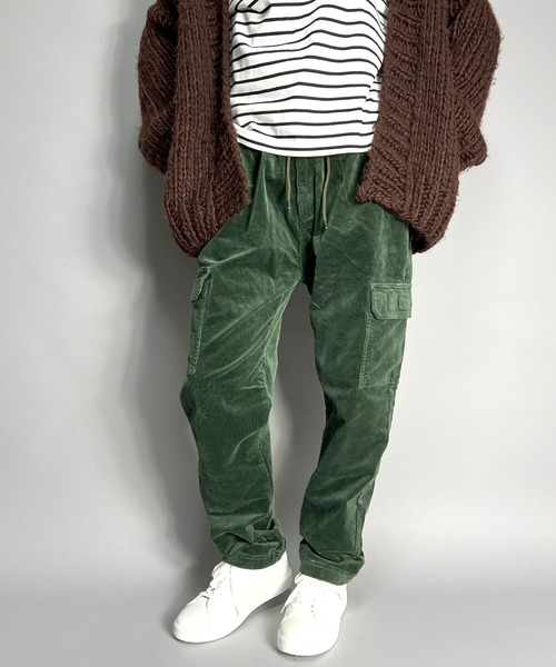 BEATJIVE（ビートジャイブ）の「コーデュロイ カーゴパンツ ワイド テーパード パンツ レディース（カーゴパンツ・レディース・ベージュ/ブラック/カーキ・LARGE/MEDIUM）」の7枚目の写真