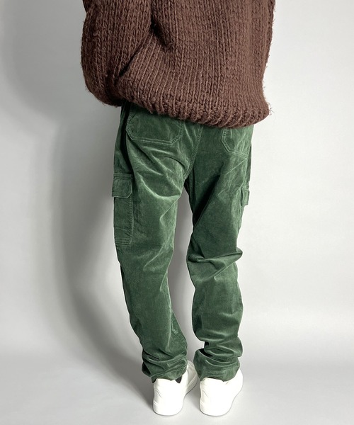 BEATJIVE（ビートジャイブ）の「コーデュロイ カーゴパンツ ワイド テーパード パンツ レディース（カーゴパンツ・レディース・ベージュ/ブラック/カーキ・LARGE/MEDIUM）」の5枚目の写真