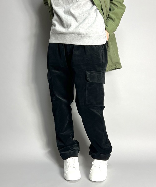 BEATJIVE（ビートジャイブ）の「コーデュロイ カーゴパンツ ワイド テーパード パンツ レディース（カーゴパンツ・レディース・ベージュ/ブラック/カーキ・LARGE/MEDIUM）」の17枚目の写真