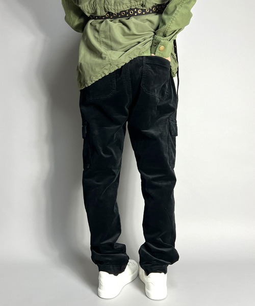 BEATJIVE（ビートジャイブ）の「コーデュロイ カーゴパンツ ワイド テーパード パンツ レディース（カーゴパンツ・レディース・ベージュ/ブラック/カーキ・LARGE/MEDIUM）」の15枚目の写真