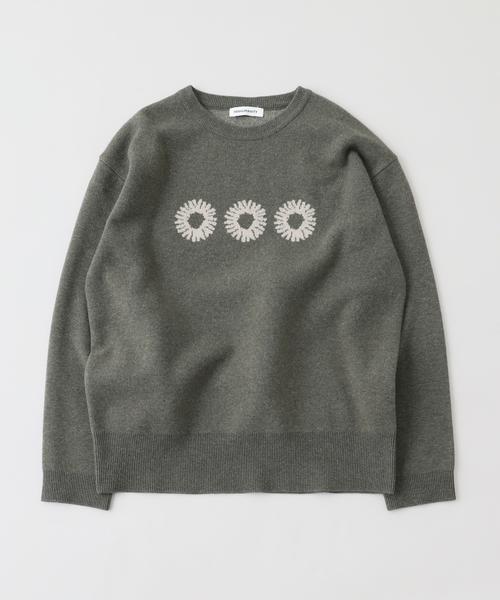 PULP/417EDIFICE（パルプフォーワンセブンエディフィス）の「【999HUMANITY / 999ヒューマニティ】LOGO CREWNECK KNIT（ニット/セーター・メンズ・カーキ/ネイビー/ブラウン・2/1）」の2枚目の写真