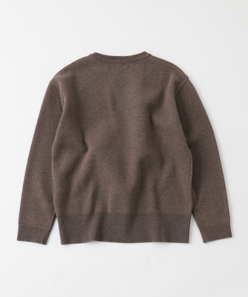 PULP/417EDIFICE（パルプフォーワンセブンエディフィス）の「【999HUMANITY / 999ヒューマニティ】LOGO CREWNECK KNIT（ニット/セーター・メンズ・カーキ/ネイビー/ブラウン・2/1）」の4枚目の写真