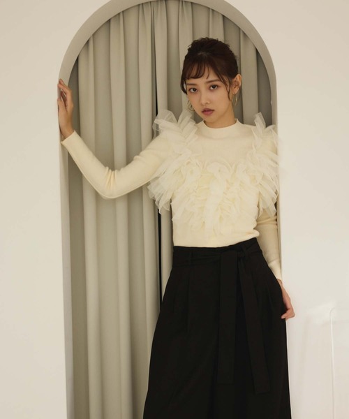fifth（フィフス）の「チュールフリルニットプルオーバー（ニット