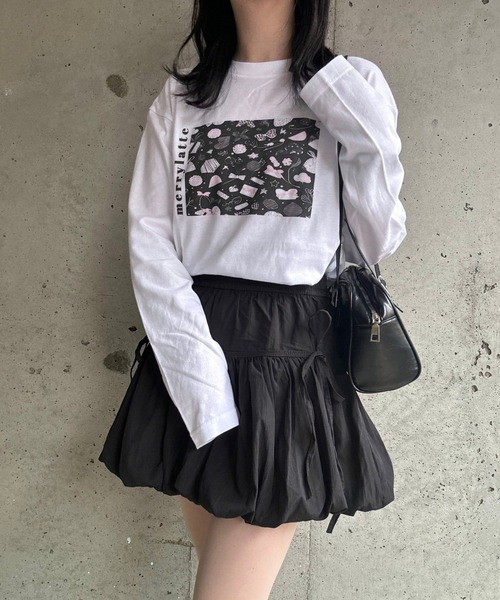 キュートプリントロングTシャツ（Tシャツ/カットソー）｜merrylatte  