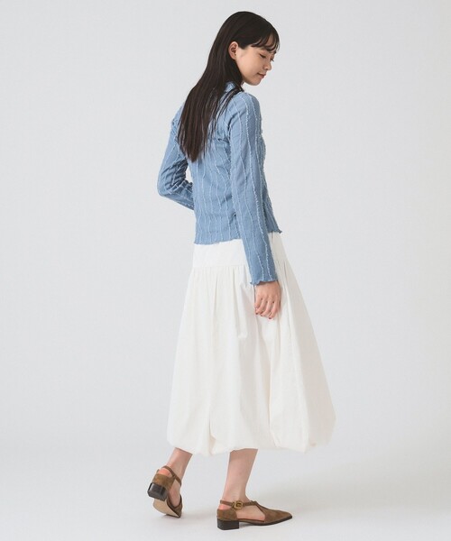 Ray BEAMS（レイビームス）の「ストライプ シャーリング ジップ シャツ（Tシャツ/カットソー・レディース・ブラック/ライトブルー/オフホワイト・ONE SIZE）」の17枚目の写真