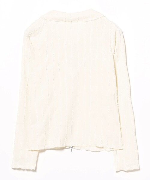 Ray BEAMS（レイビームス）の「ストライプ シャーリング ジップ シャツ（Tシャツ/カットソー・レディース・ブラック/ライトブルー/オフホワイト・ONE SIZE）」の22枚目の写真