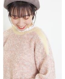 Samansa Mos2 | ブークレバイカラー2WAYニット(カーディガン/ボレロ)