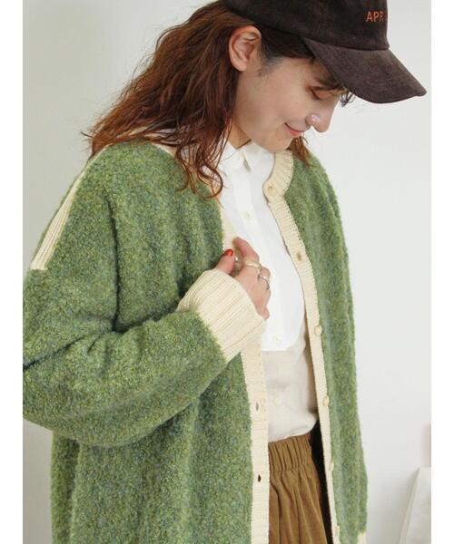 Samansa Mos2（サマンサ モスモス）の「ブークレバイカラー2WAYニット（カーディガン/ボレロ・レディース・ピンク/チャコールグレー/イエロー/ベージュ/グリーン・F）」の6枚目の写真