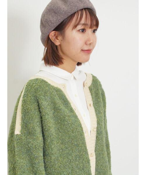 Samansa Mos2（サマンサ モスモス）の「ブークレバイカラー2WAYニット（カーディガン/ボレロ・レディース・ピンク/チャコールグレー/イエロー/ベージュ/グリーン・F）」の12枚目の写真