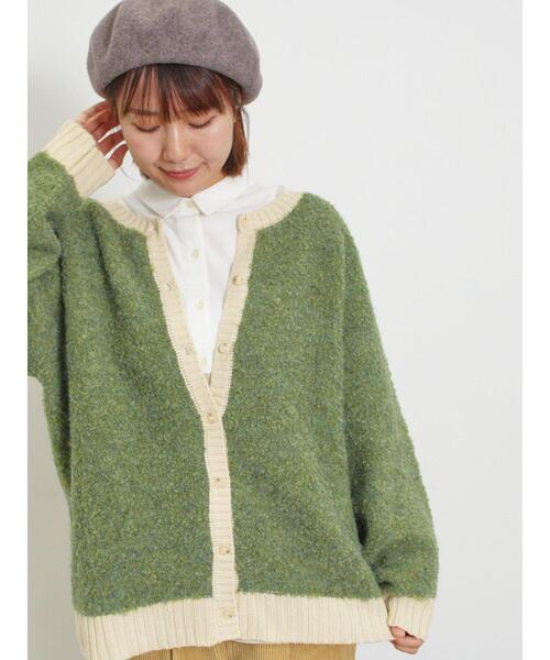 Samansa Mos2（サマンサ モスモス）の「ブークレバイカラー2WAYニット（カーディガン/ボレロ・レディース・ピンク/チャコールグレー/イエロー/ベージュ/グリーン・F）」の11枚目の写真