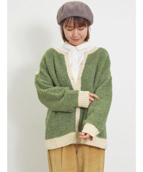Samansa Mos2（サマンサ モスモス）の「ブークレバイカラー2WAYニット（カーディガン/ボレロ・レディース・ピンク/チャコールグレー/イエロー/ベージュ/グリーン・F）」の9枚目の写真