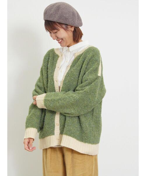 Samansa Mos2（サマンサ モスモス）の「ブークレバイカラー2WAYニット（カーディガン/ボレロ・レディース・ピンク/チャコールグレー/イエロー/ベージュ/グリーン・F）」の8枚目の写真