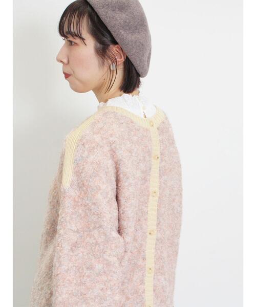 Samansa Mos2（サマンサ モスモス）の「ブークレバイカラー2WAYニット（カーディガン/ボレロ・レディース・ピンク/チャコールグレー/イエロー/ベージュ/グリーン・F）」の21枚目の写真