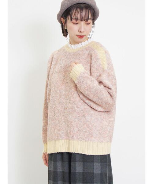 Samansa Mos2（サマンサ モスモス）の「ブークレバイカラー2WAYニット（カーディガン/ボレロ・レディース・ピンク/チャコールグレー/イエロー/ベージュ/グリーン・F）」の20枚目の写真