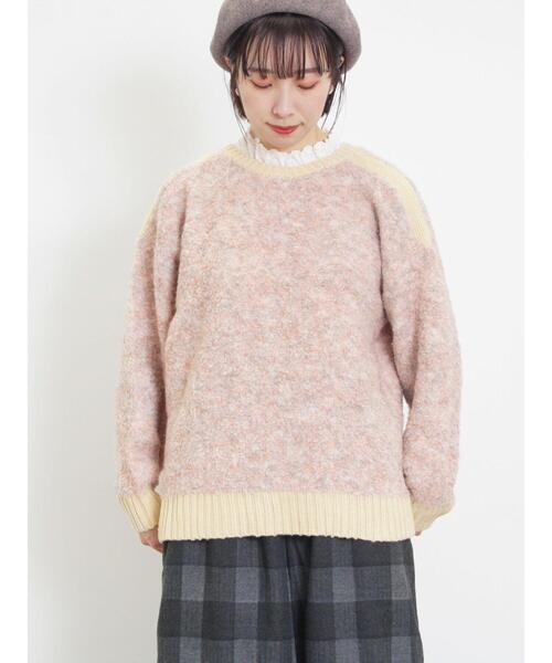 Samansa Mos2（サマンサ モスモス）の「ブークレバイカラー2WAYニット（カーディガン/ボレロ・レディース・ピンク/チャコールグレー/イエロー/ベージュ/グリーン・F）」の19枚目の写真