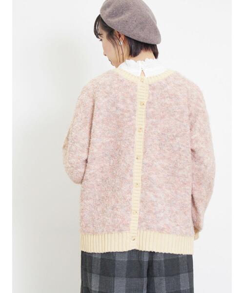 Samansa Mos2（サマンサ モスモス）の「ブークレバイカラー2WAYニット（カーディガン/ボレロ・レディース・ピンク/チャコールグレー/イエロー/ベージュ/グリーン・F）」の18枚目の写真