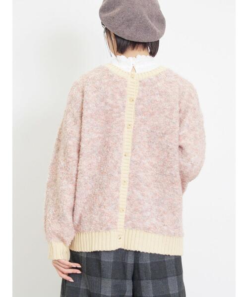Samansa Mos2（サマンサ モスモス）の「ブークレバイカラー2WAYニット（カーディガン/ボレロ・レディース・ピンク/チャコールグレー/イエロー/ベージュ/グリーン・F）」の17枚目の写真