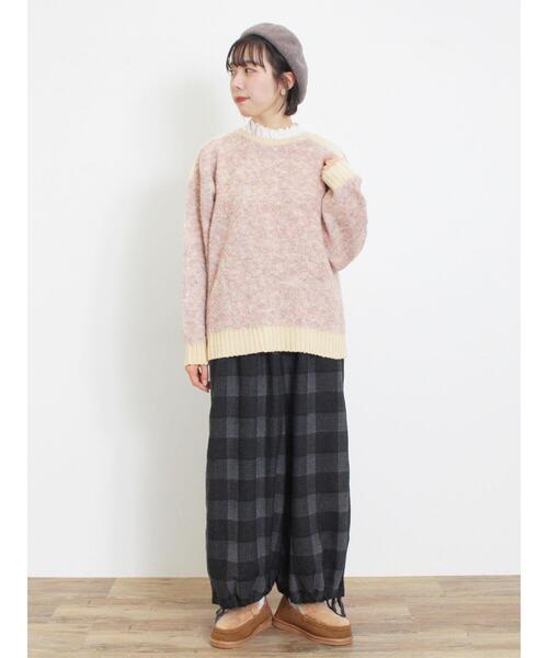 Samansa Mos2（サマンサ モスモス）の「ブークレバイカラー2WAYニット（カーディガン/ボレロ・レディース・ピンク/チャコールグレー/イエロー/ベージュ/グリーン・F）」の16枚目の写真