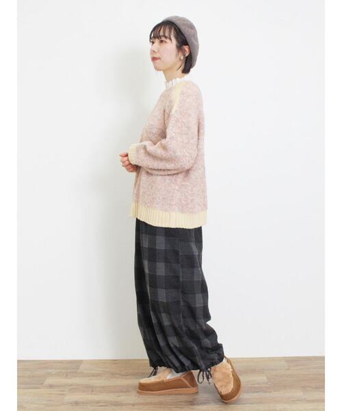 Samansa Mos2（サマンサ モスモス）の「ブークレバイカラー2WAYニット（カーディガン/ボレロ・レディース・ピンク/チャコールグレー/イエロー/ベージュ/グリーン・F）」の15枚目の写真