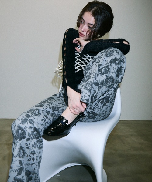 パンツ Flower Pattern Denim Wide Pants セール】flower pattern vintage wide denim pants / フラワー