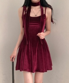 VELOUR PUFF SLEEVE DRESS（ドレス）｜Ameri（アメリ）の