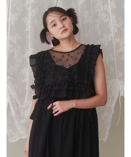 merry jenny（メリージェニー）の「flowerスパンコールカラー　/　花柄スパンコールカラー（付け襟・レディース・ピンク/ブラック/オフホワイト・FREE）」の22枚目の写真